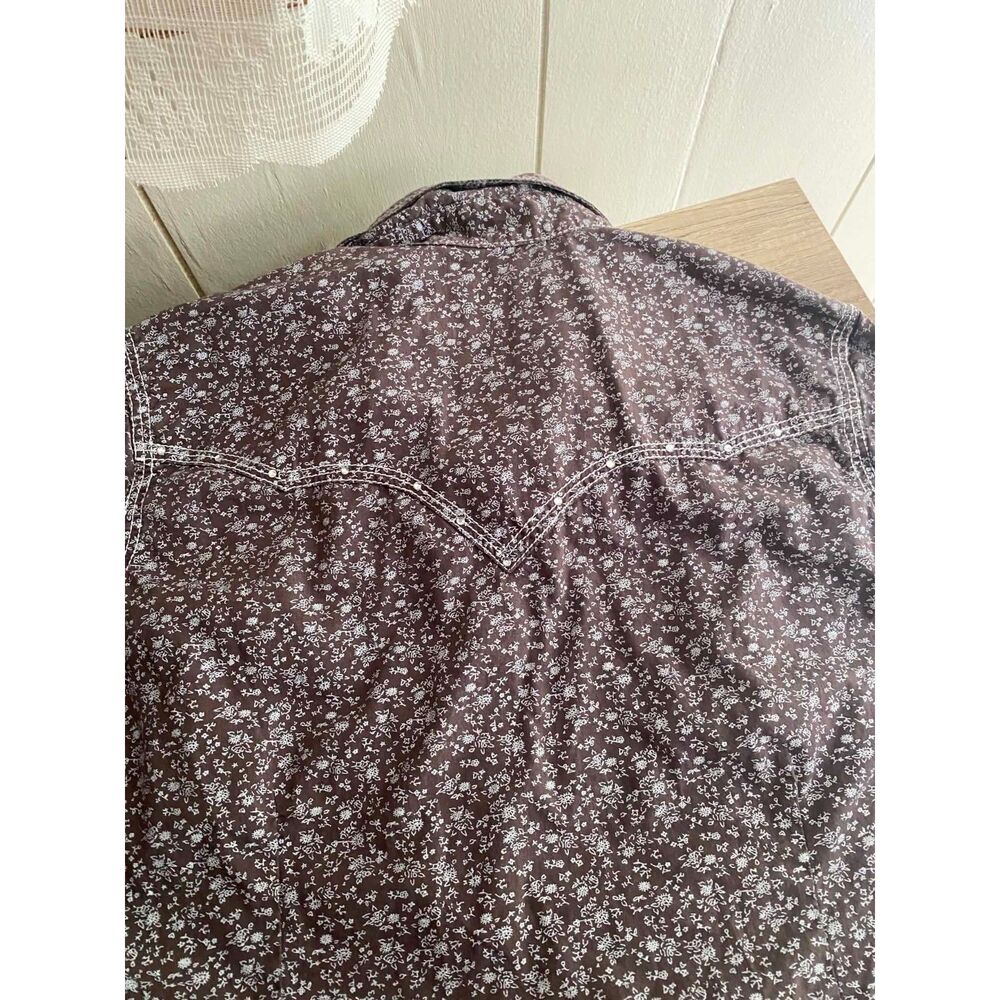 Cedar Rose Brown Floral Western Snap Button Shirt Women's Size Small - Picture 3 of 8